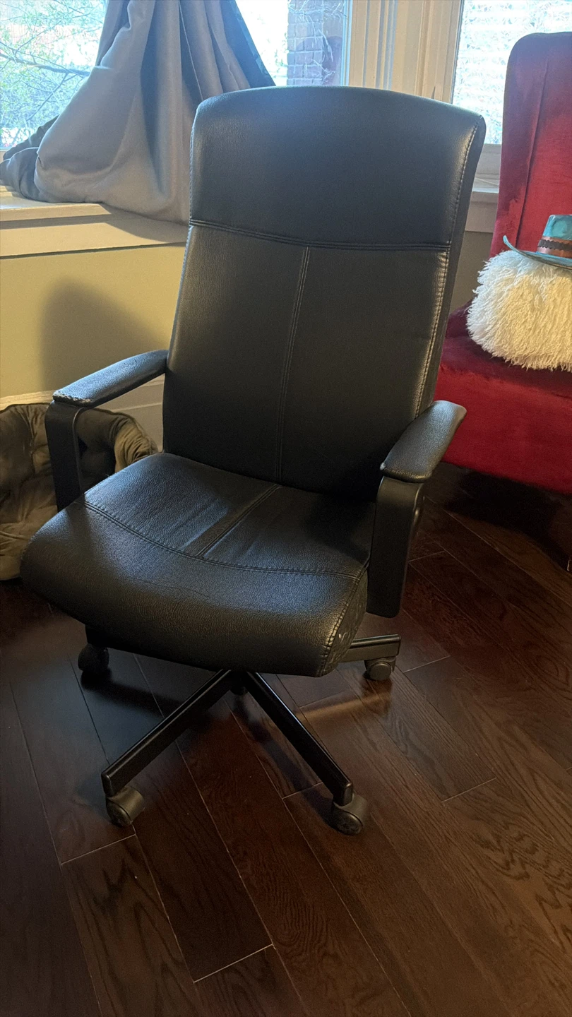 Black Faux Leather Office Chair
