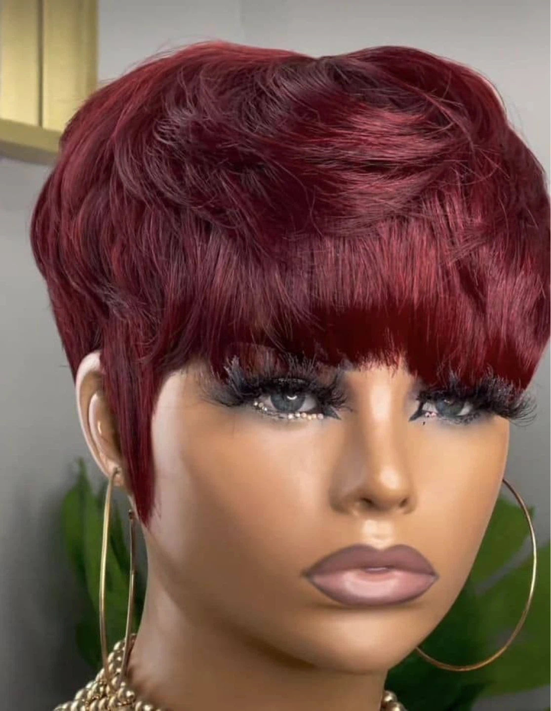 Burgundy Pixie Cut Wig