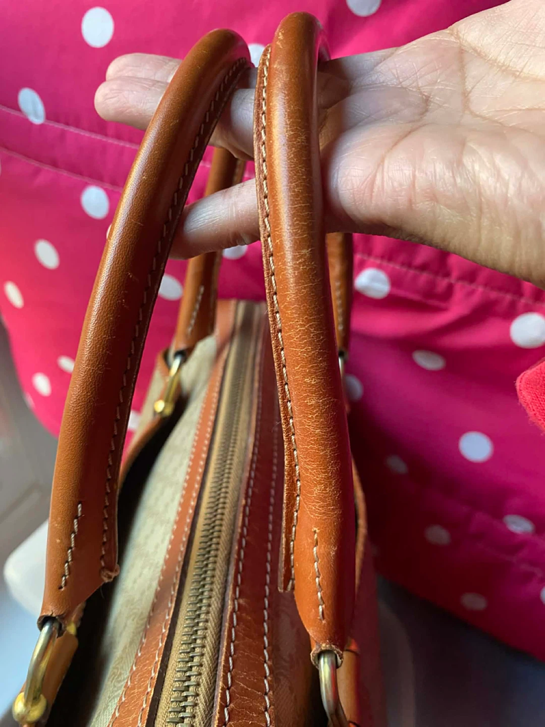 Celine Paris Leather Trimmed Satchel Handbag - photo 4