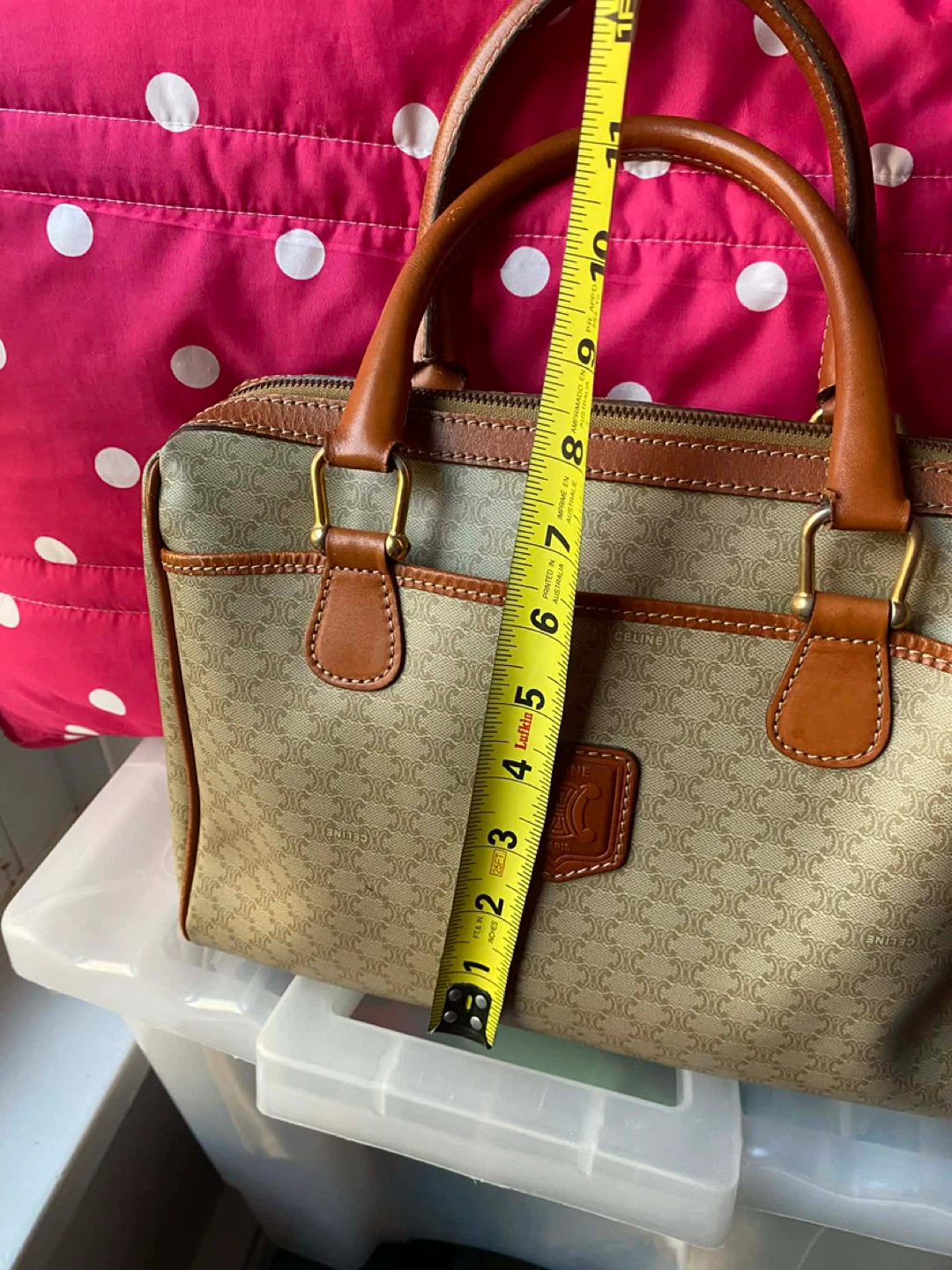 Celine Paris Leather Trimmed Satchel Handbag - photo 3