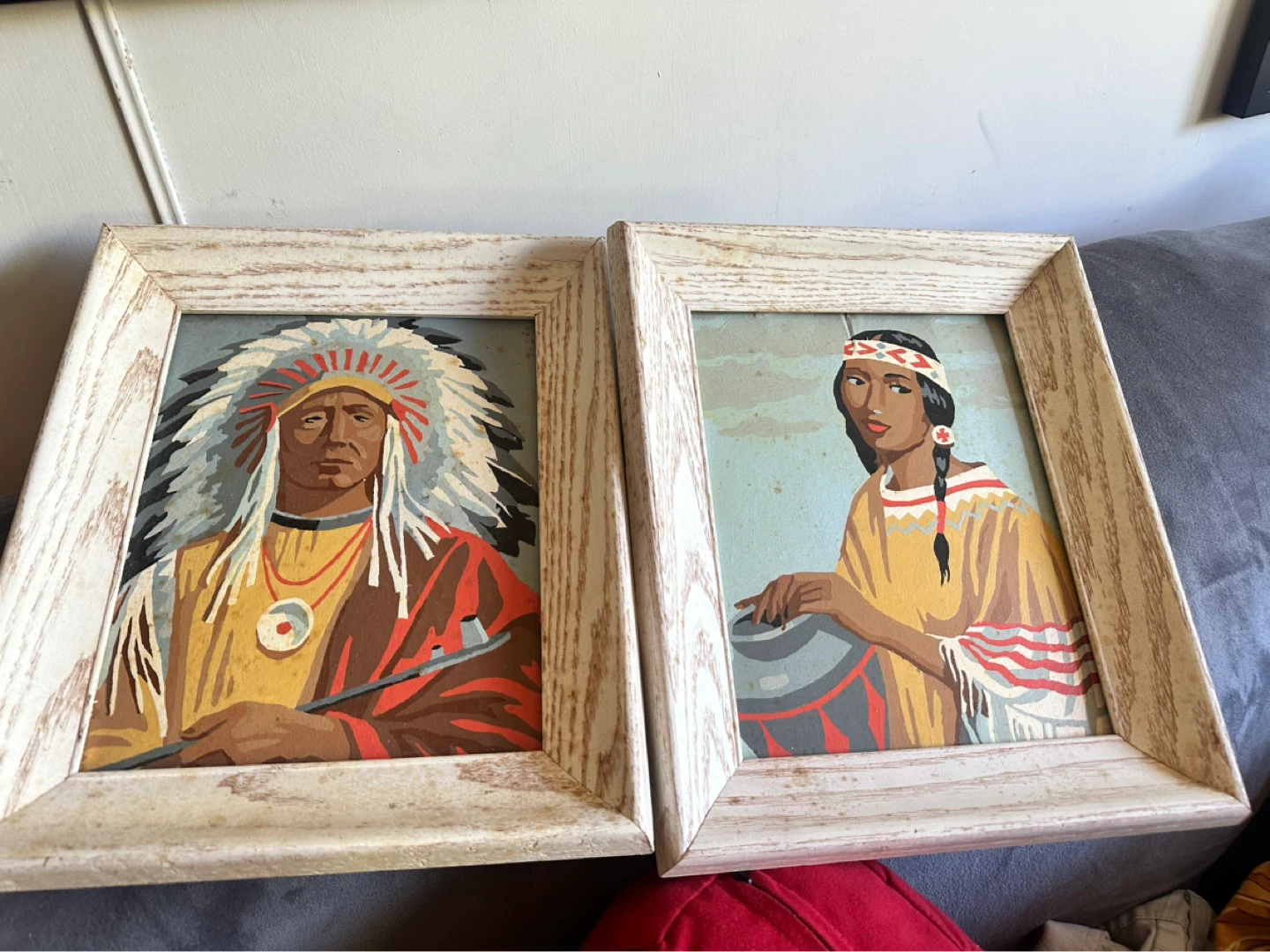 Pair of Vintage First Nations  Paint by Numbers