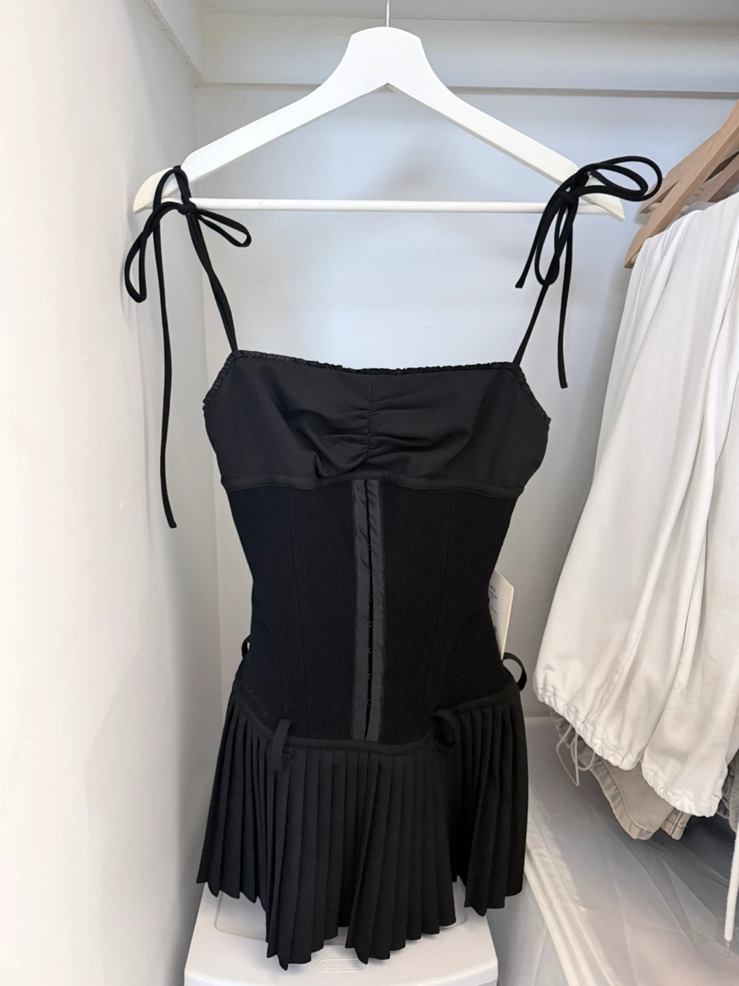 Sweet Chilling: Black Drop-Waist Pleated Mini Dress 🖤