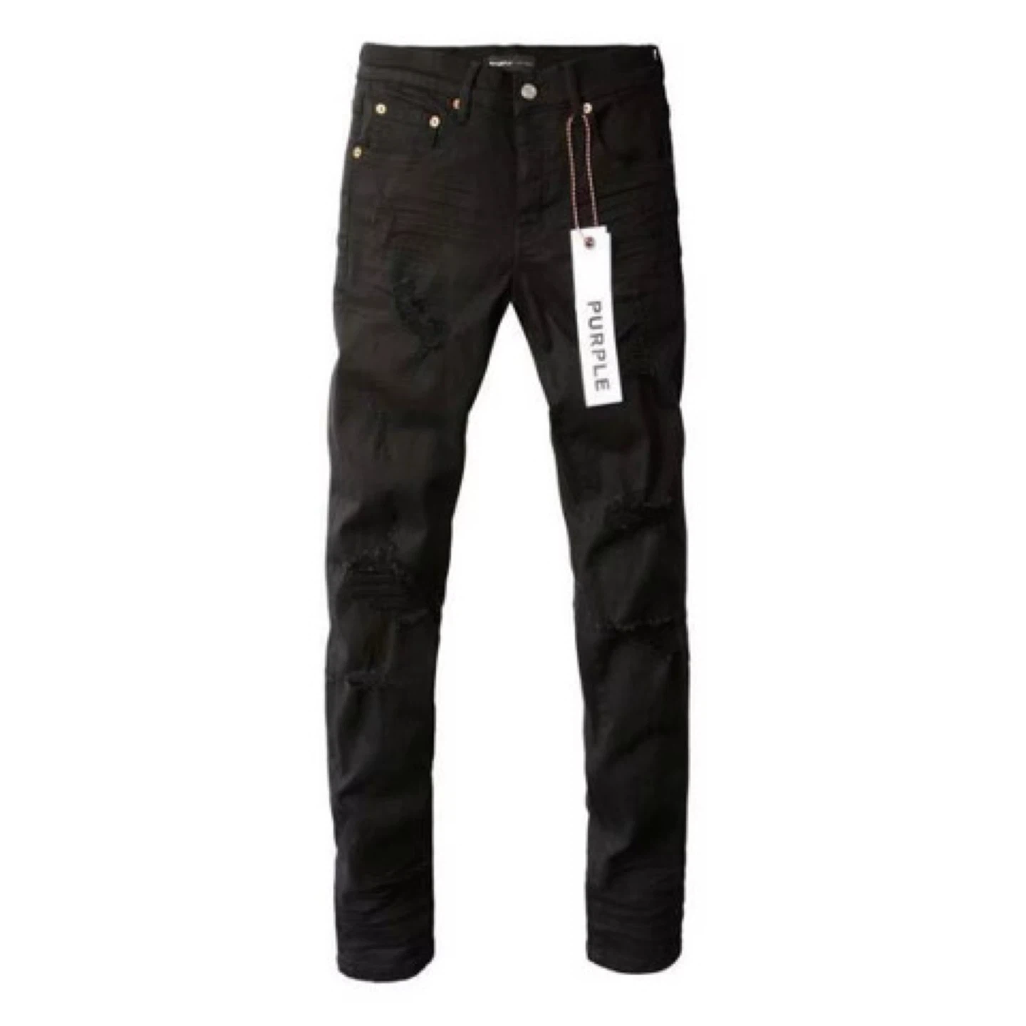 Purple Jeans Black Ripped 32 size