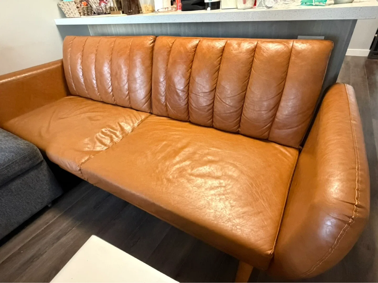 Novogratz Brittany Convertible Sofa Bed - Camel Faux Leather - photo 3