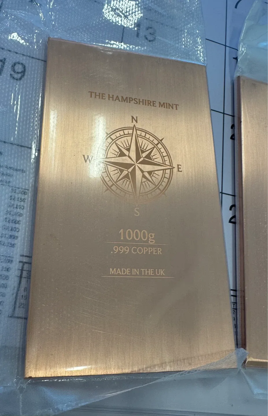 The Hampshire Mint 1000g .999 Copper Bar sealed 🌱 - photo 4