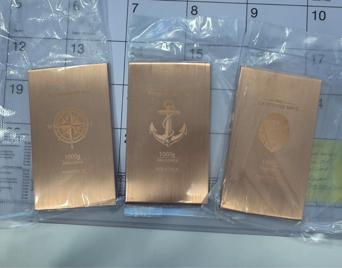 The Hampshire Mint 1000g .999 Copper Bar sealed 🌱