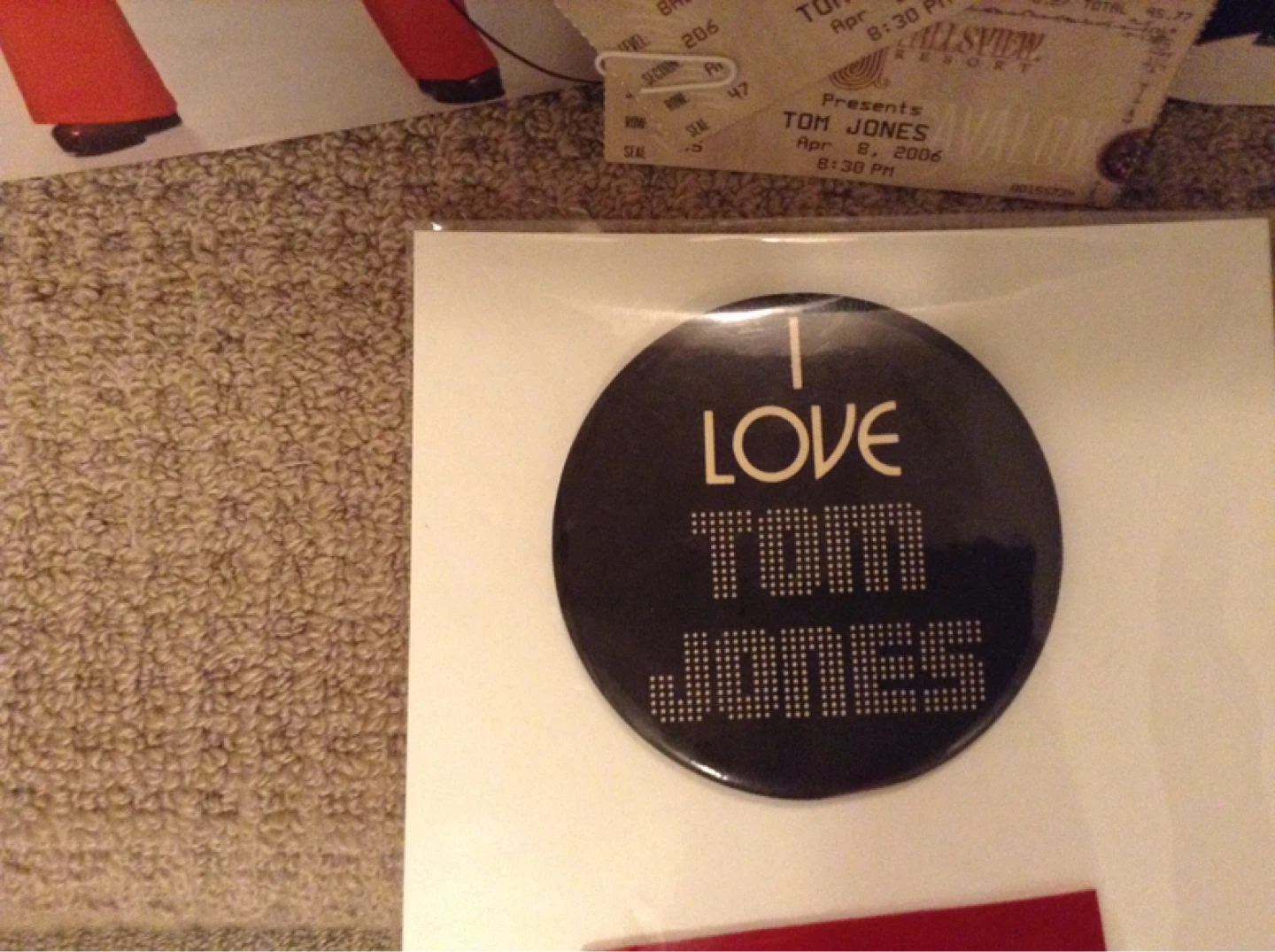 Tom Jones Souvenir Program, Tickets & Button - photo 5