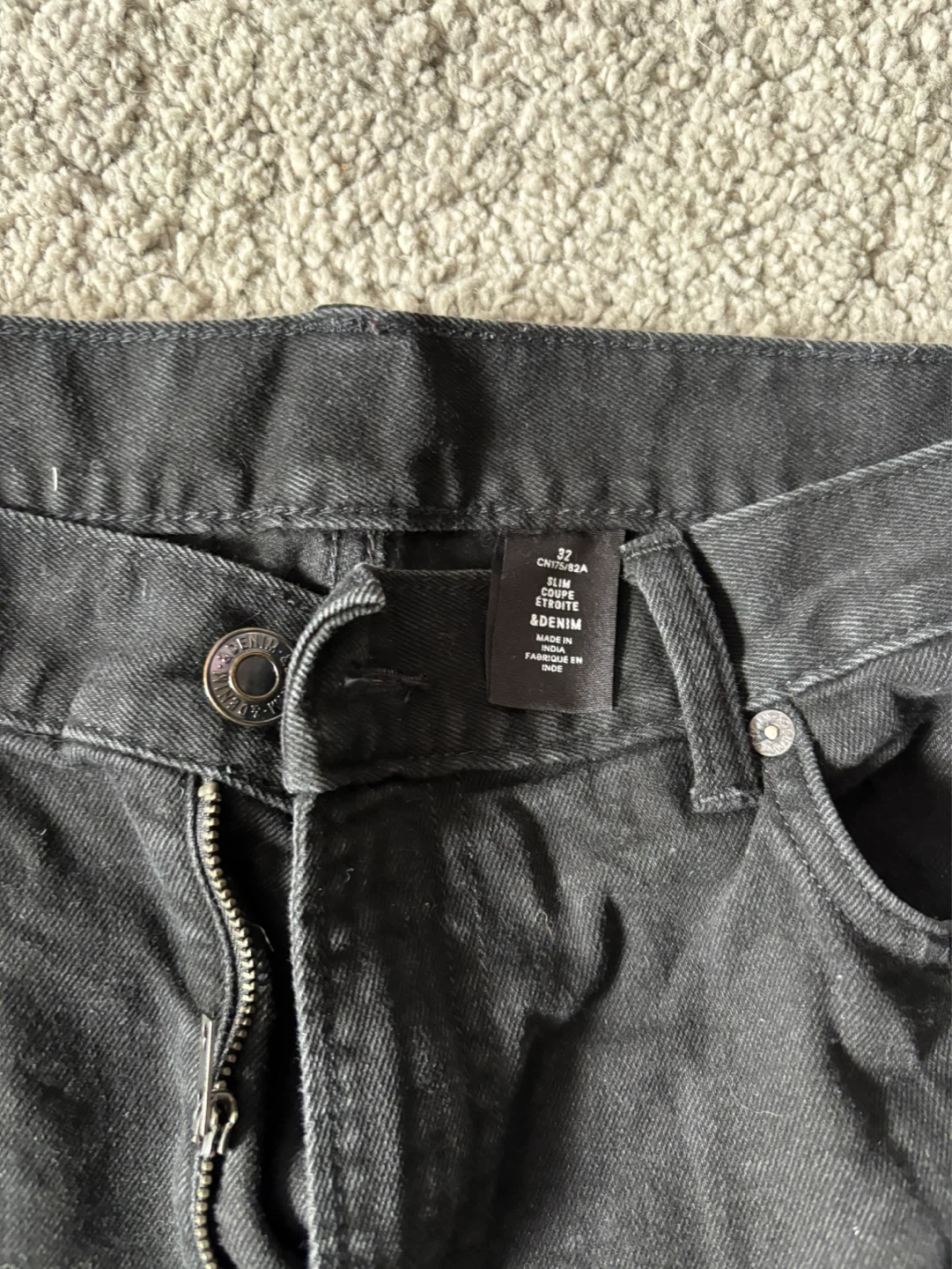 H&M Slim Fit Black Denim Jeans 32 - photo 2