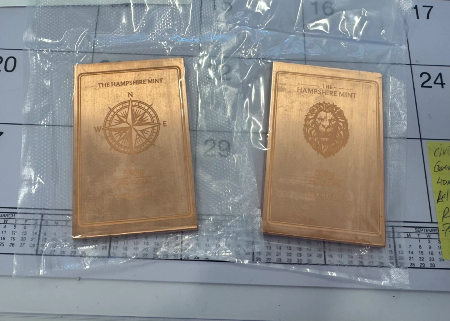 The Hampshire Mint 1/2 kilo - 500g .999 Copper Bar 🌱