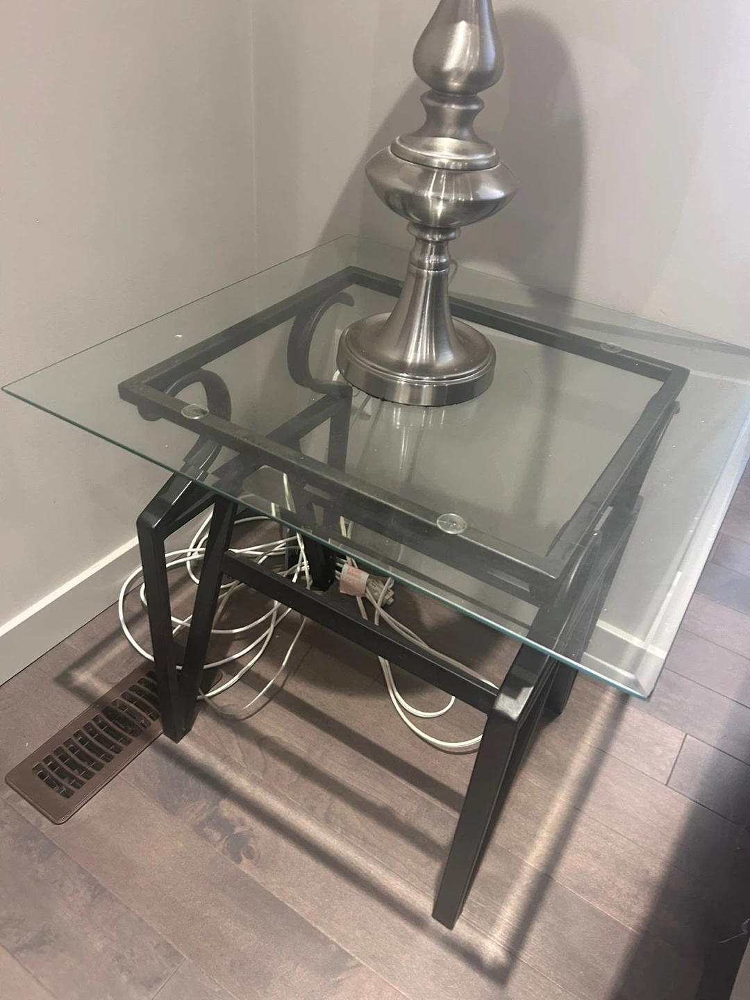 Glass Top Side Table - photo 3