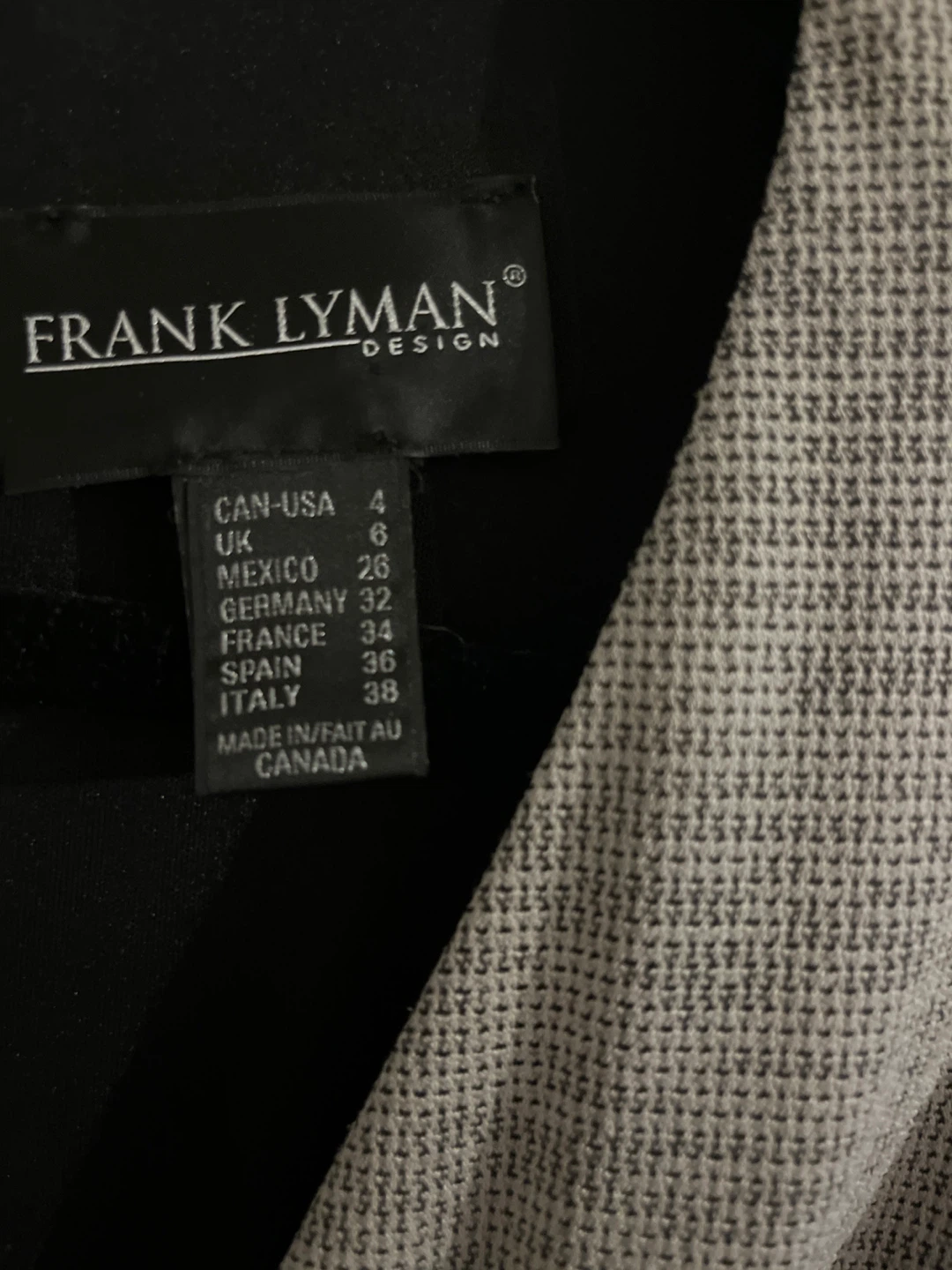 Frank Lyman Black & Grey Wrap Dress Size 4 - photo 2