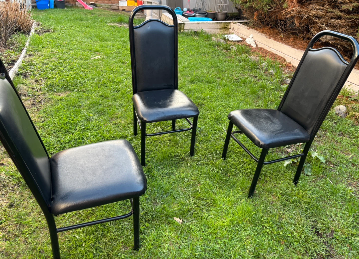 Beautiful Black Upholstered Dining Chairs (3 available) - photo 2