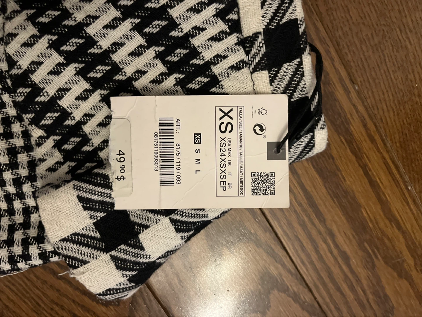 Zara Houndstooth Patterned Skirt XS - photo 2
