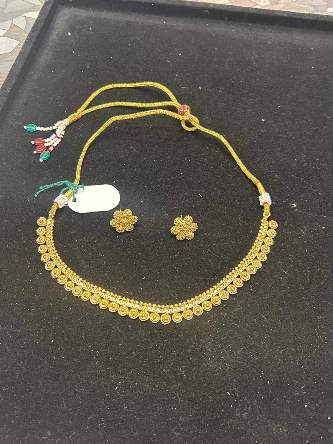 Gold Necklace and Earring Set - photo 4