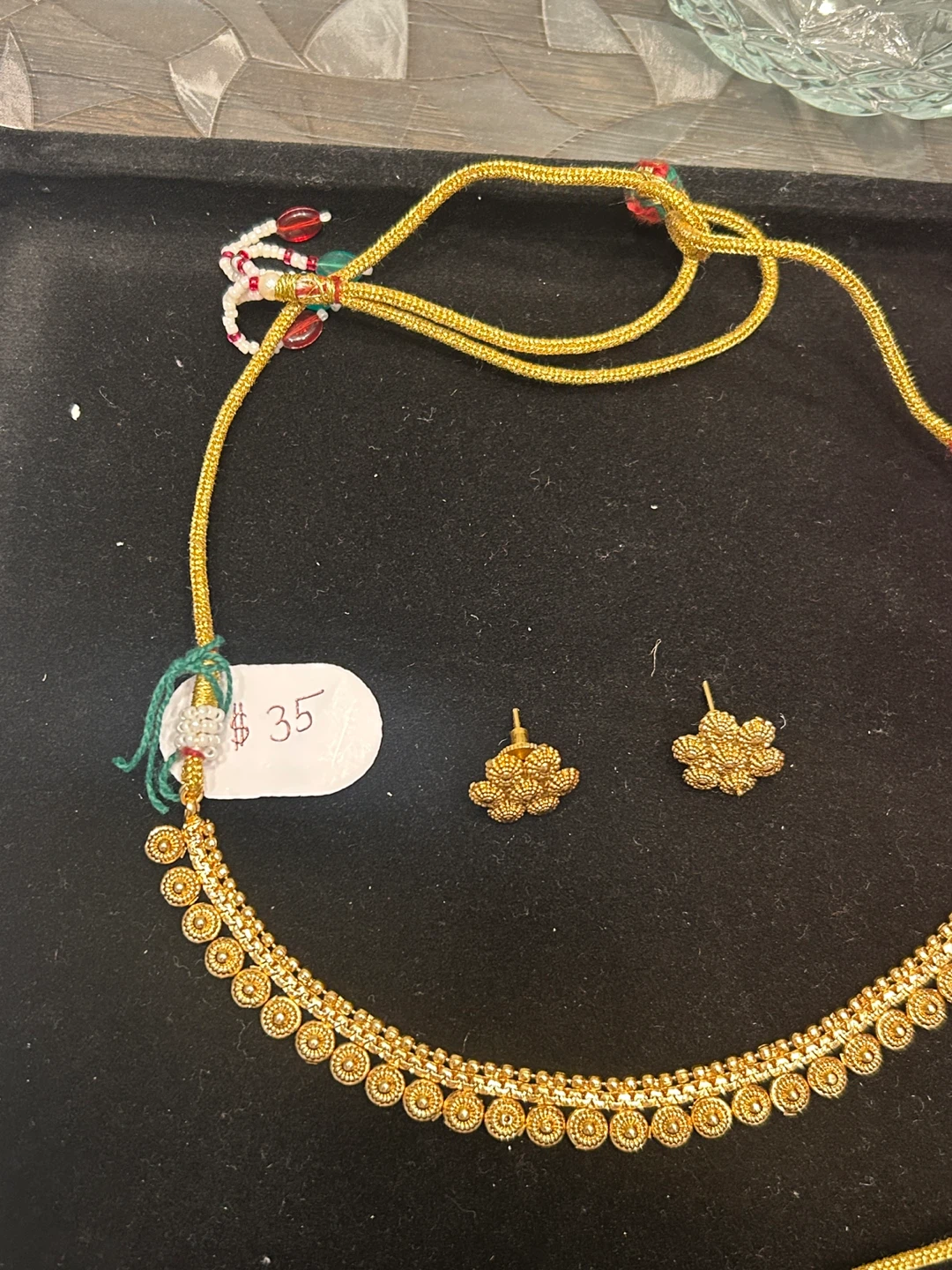 Gold Necklace and Earring Set - photo 2