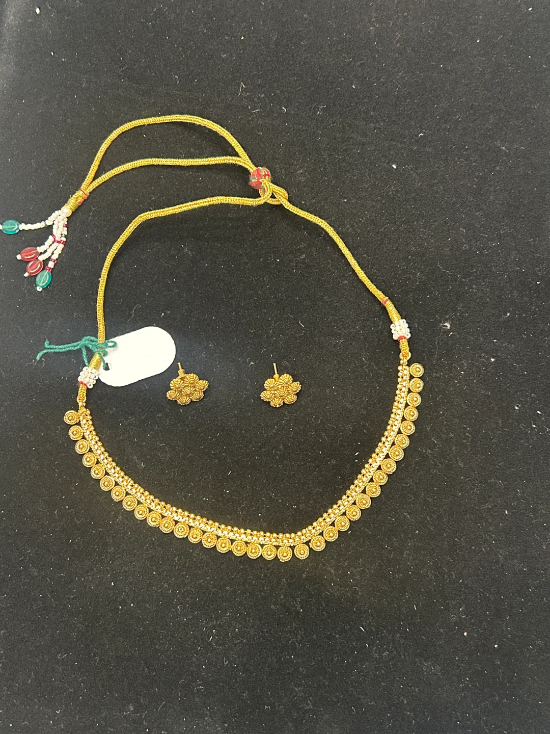 Gold Necklace and Earring Set - photo 3