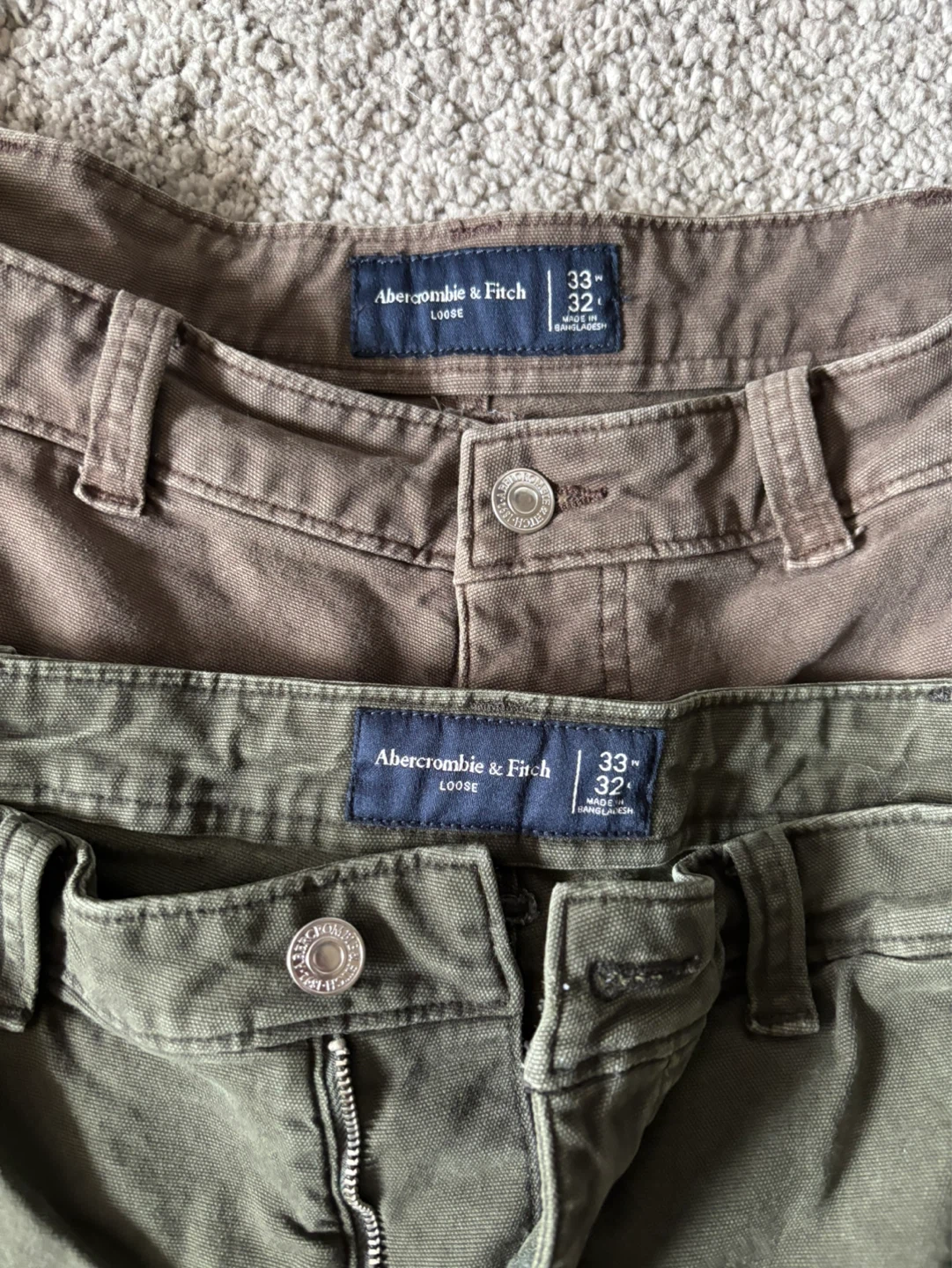 A&F Men’s Loose Fit Pants - Green & Brown (33x32) - photo 2