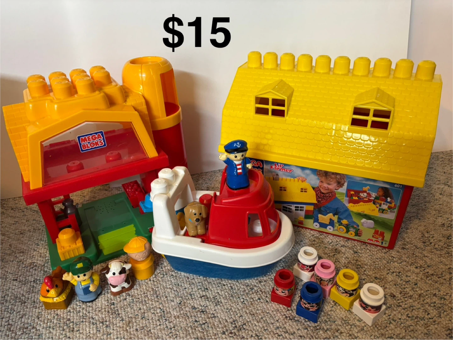Mega Blocks barns and paddle Boat