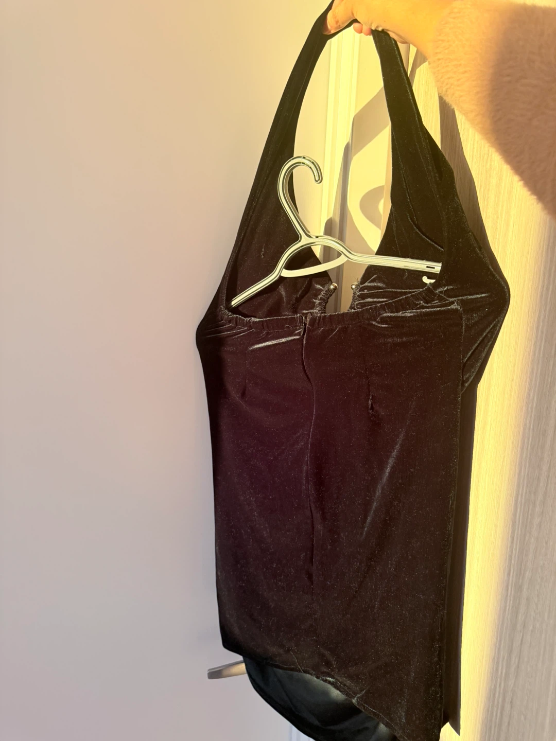 Black Velvet Halter Neck Bodysuit