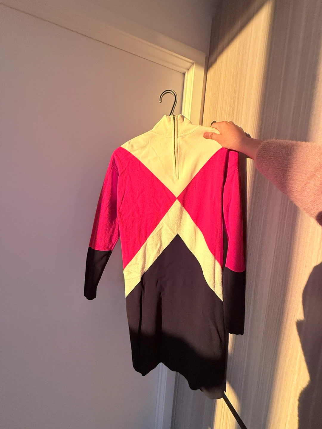Colour Block Mock Neck Mini Dress - photo 2
