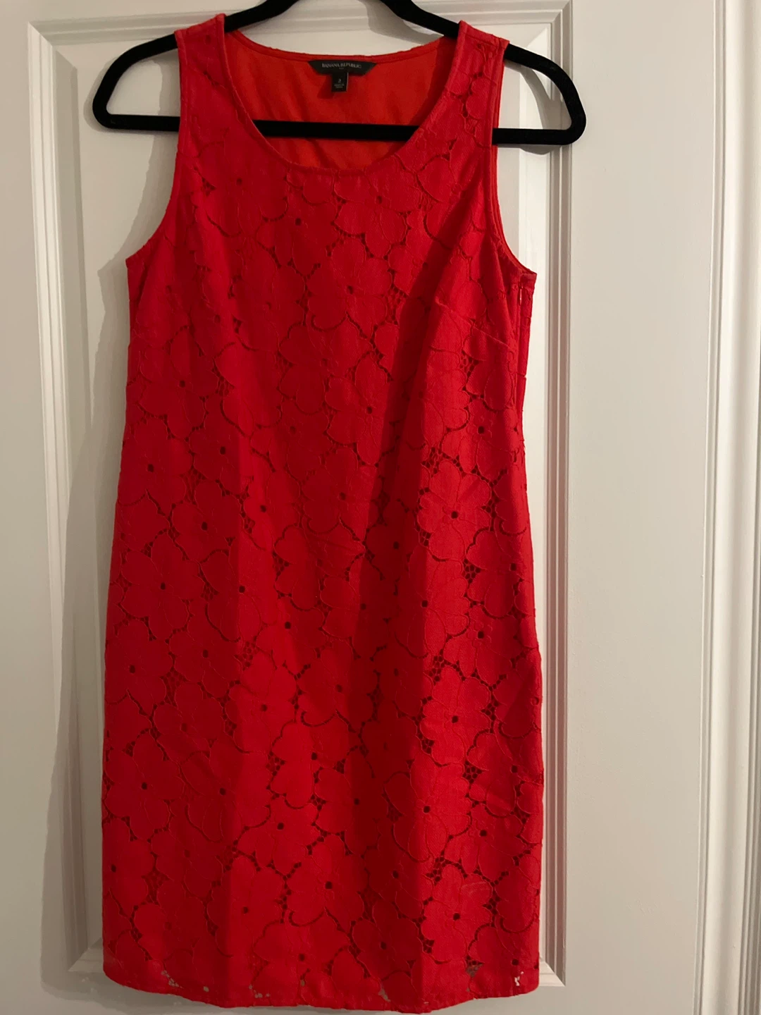 Banana Republic Red Lace Dress Size 2