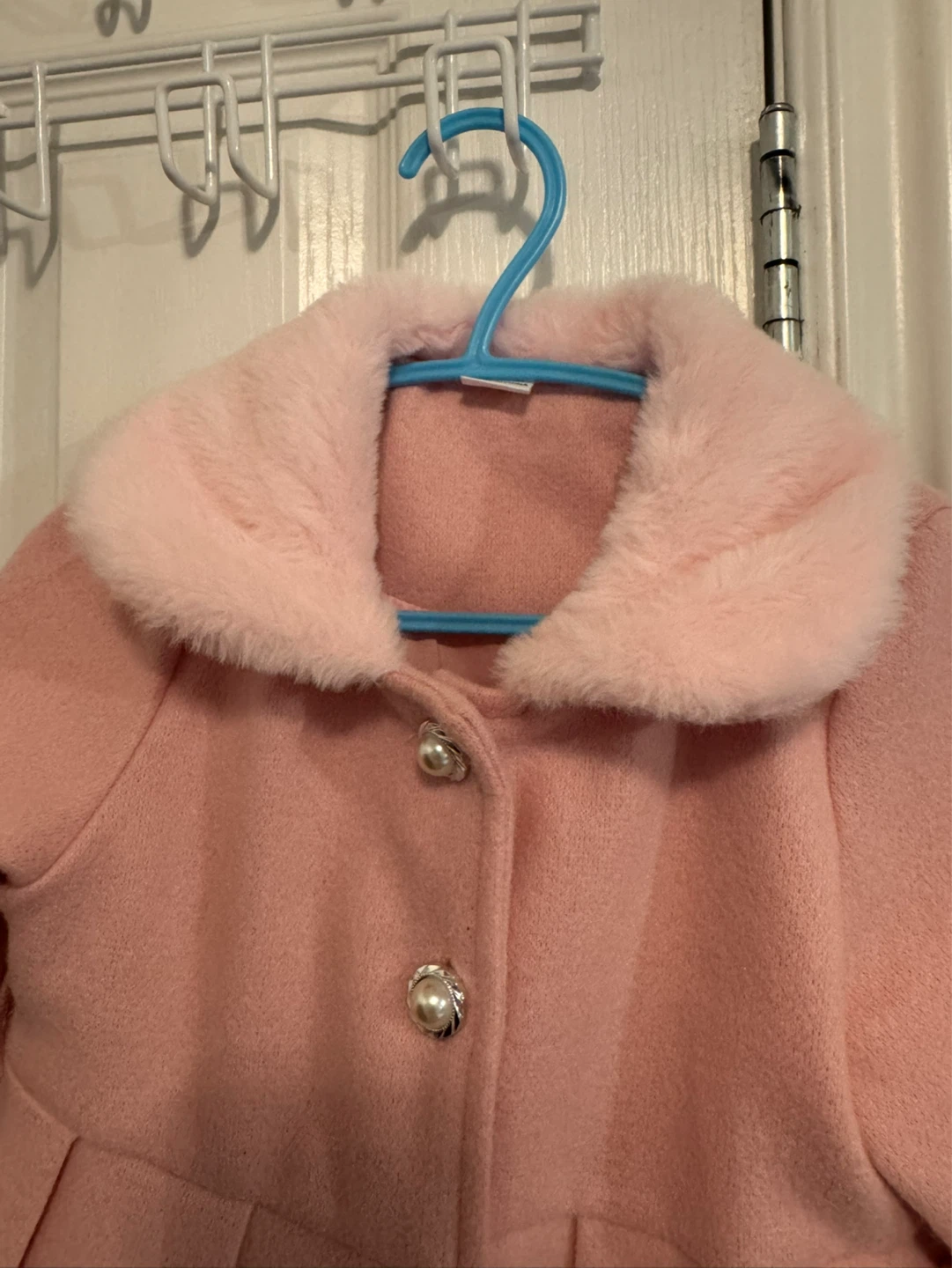 Pink Baby Girls Winter Coat with Faux Fur Collar - photo 3