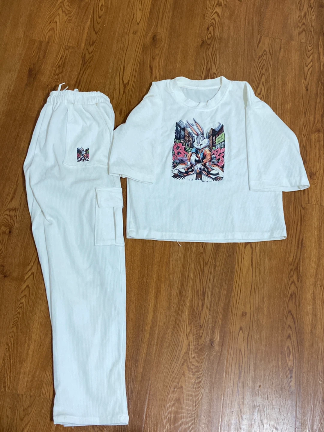 White Bugs Bunny T-shirt and Pants Set