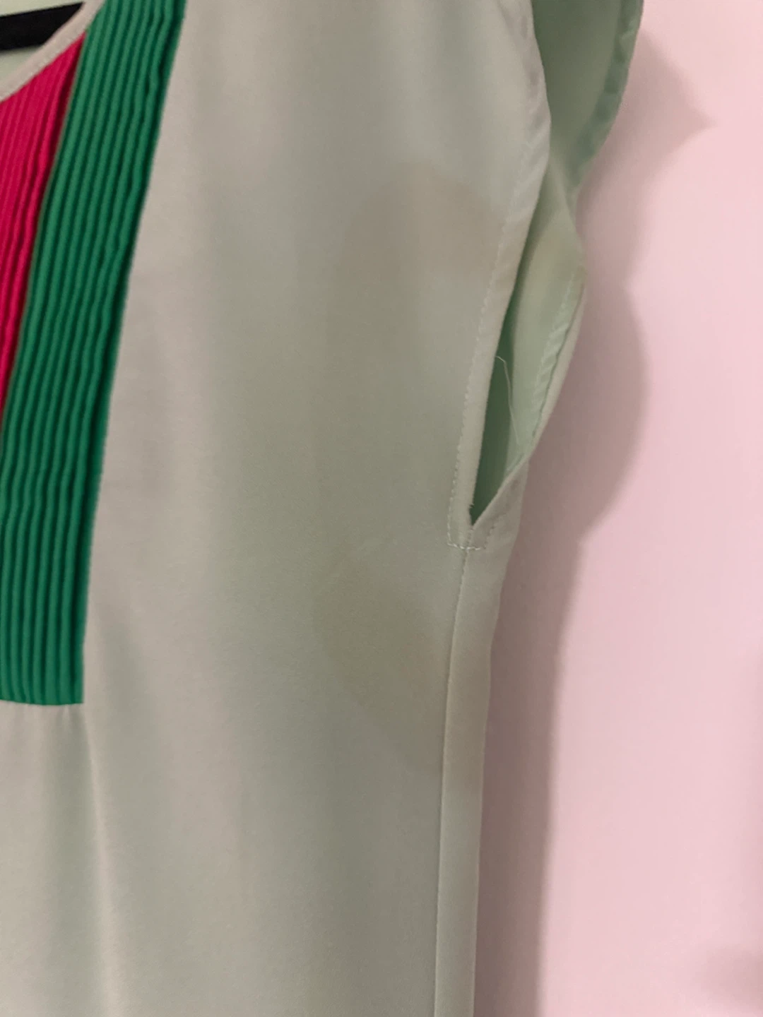 Juju s'amuse! Light Green Geometric Pleated Dress - photo 3