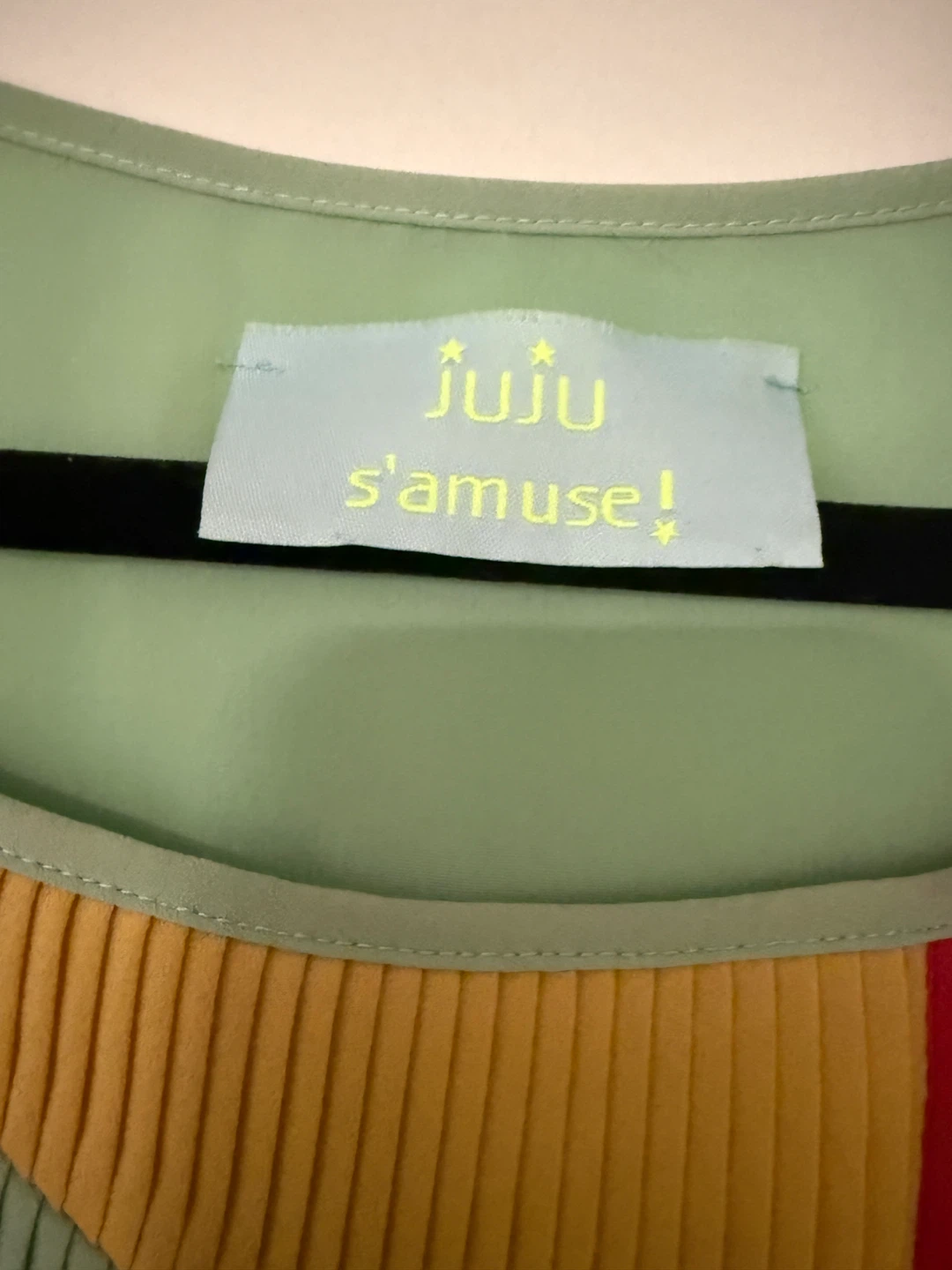 Juju s'amuse! Light Green Geometric Pleated Dress - photo 4