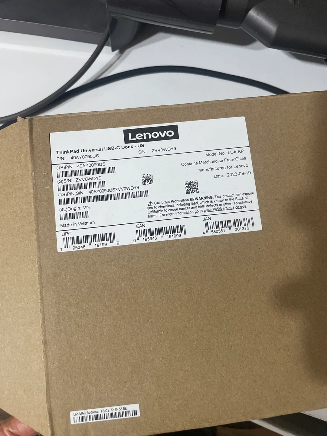 Lenovo ThinkPad Universal USB-C Dock - LDA-KP - photo 2