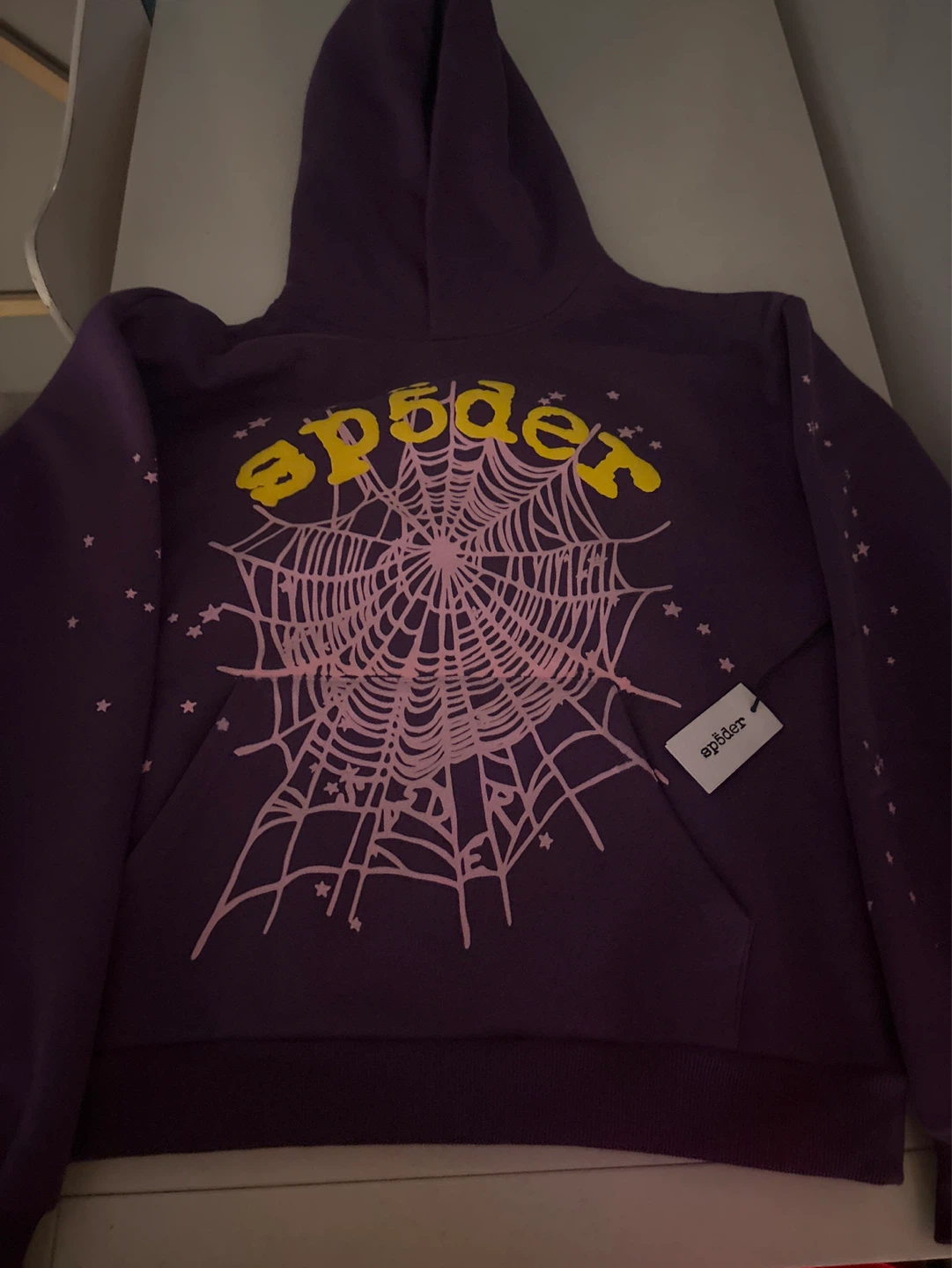 Sp5der Hoodie Purple Spider Web