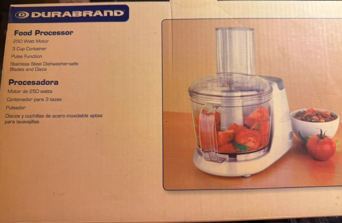Durabrand Food Processor 250 Watt 3 Cup Container