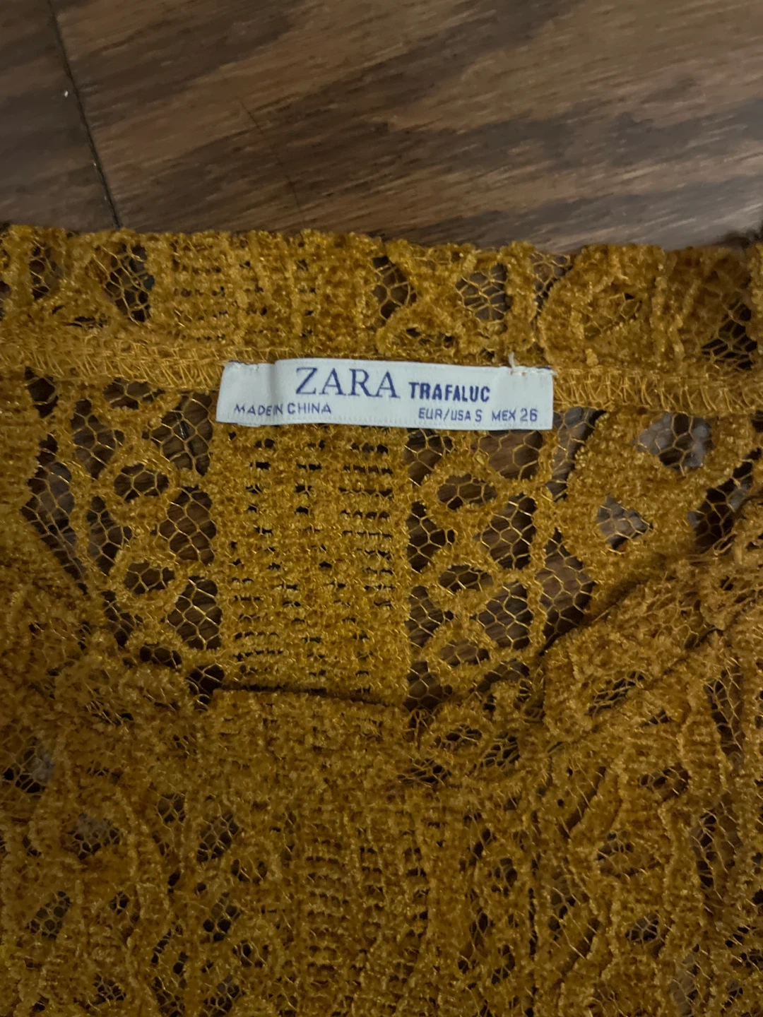 ZARA Trafaluc Mustard Yellow Lace Top - photo 2