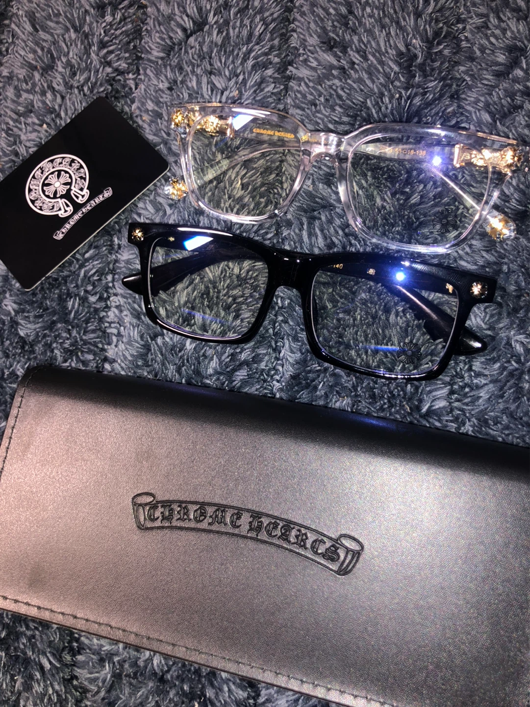 CHROME HEARTS GLASSES (black and clear)