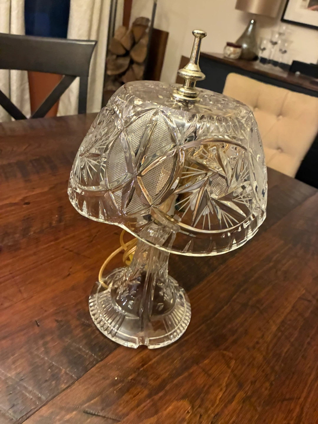 Crystal Table Lamp with Intricate Design