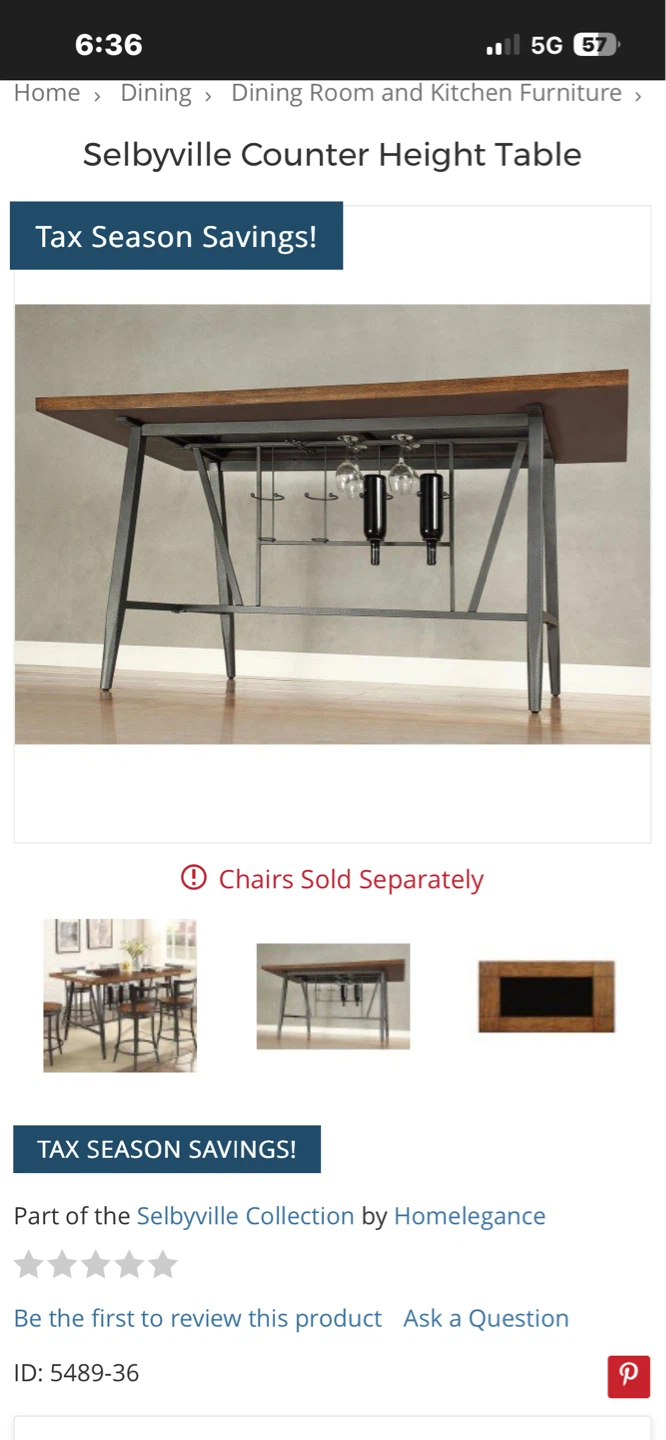 Wooden and Glass Top Dining Table - photo 2