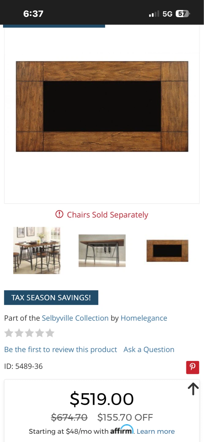 Wooden and Glass Top Dining Table