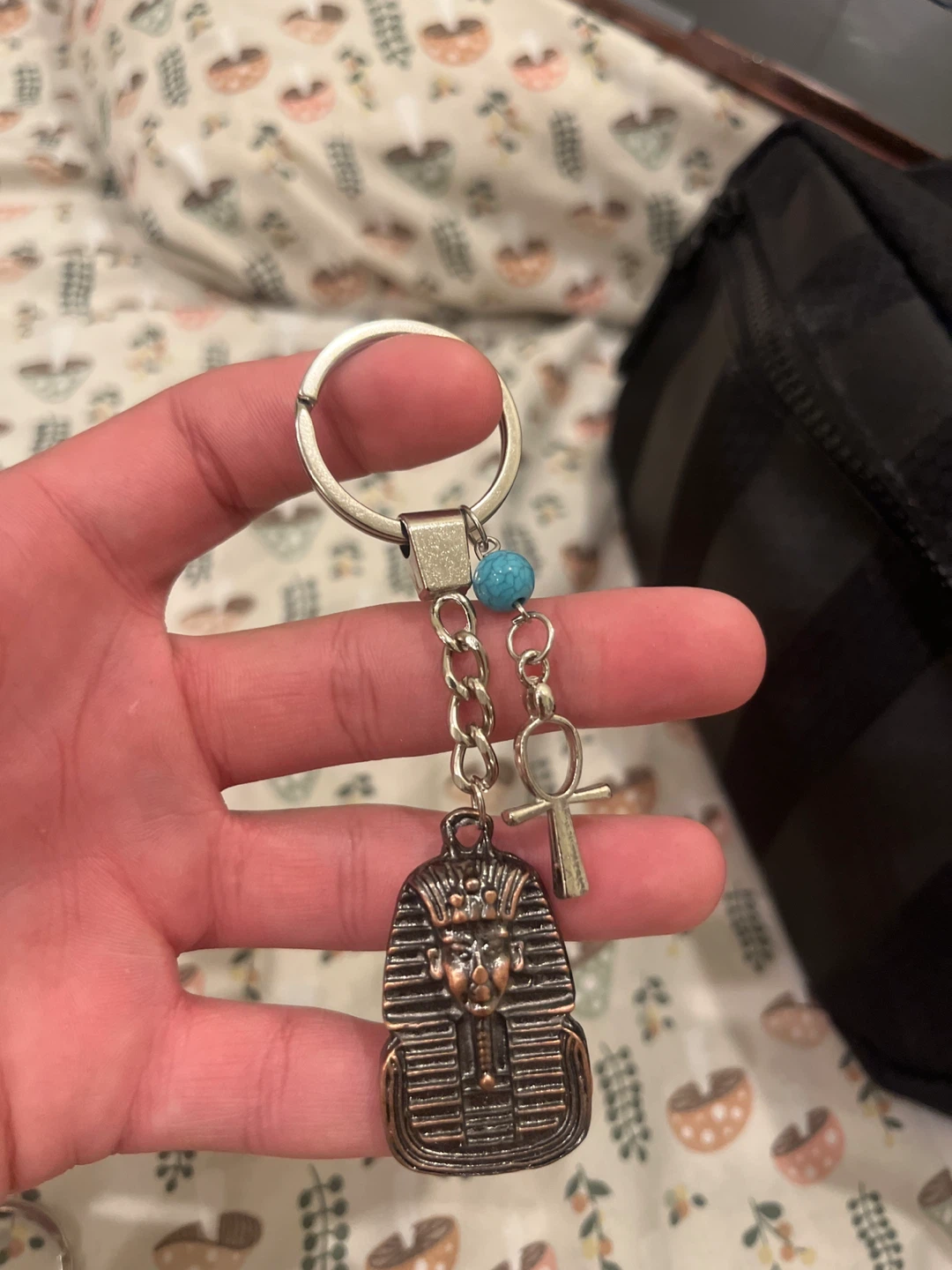 Egyptian Pharaoh & Ankh Keychain