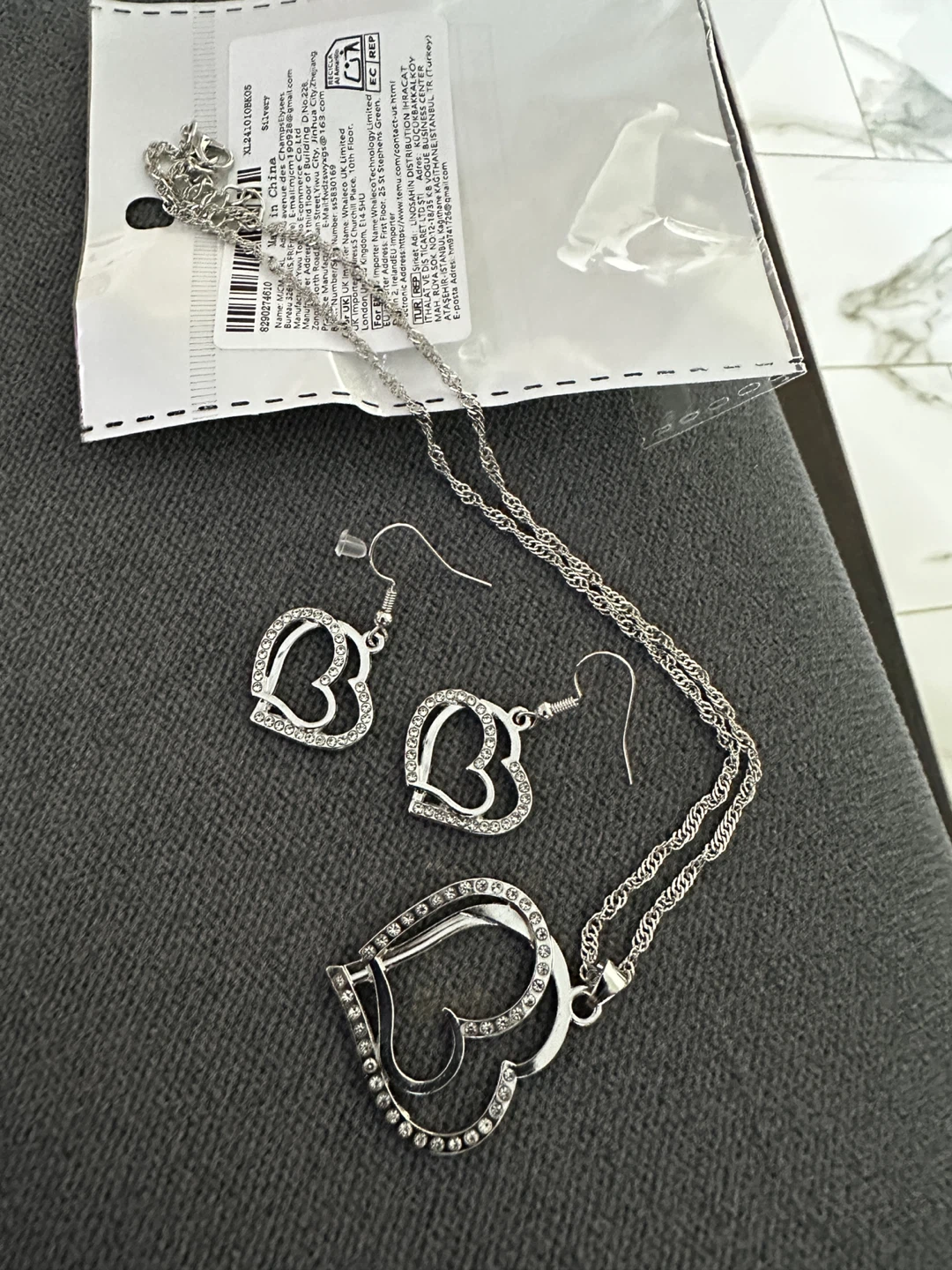 Heart Pendant Necklace and Earrings Set 🌱 - photo 2