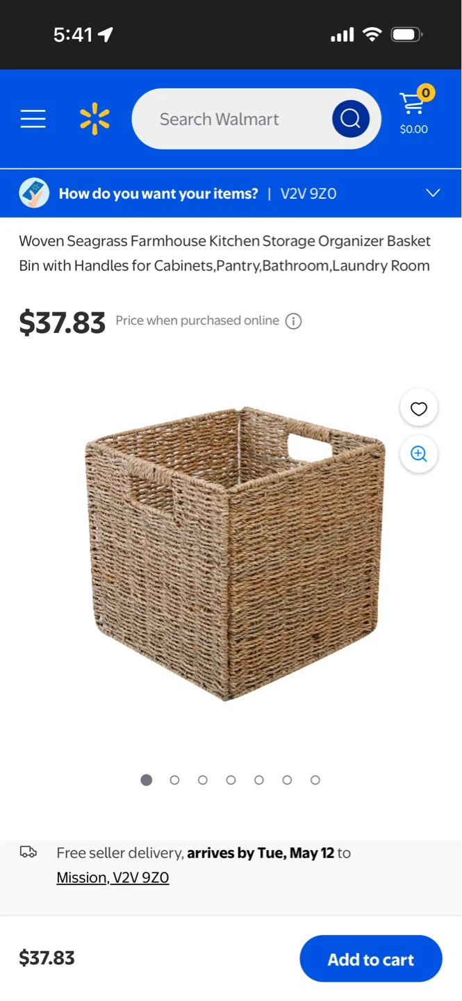 Set of 3 Woven seagrass Storage bins EUC - photo 5