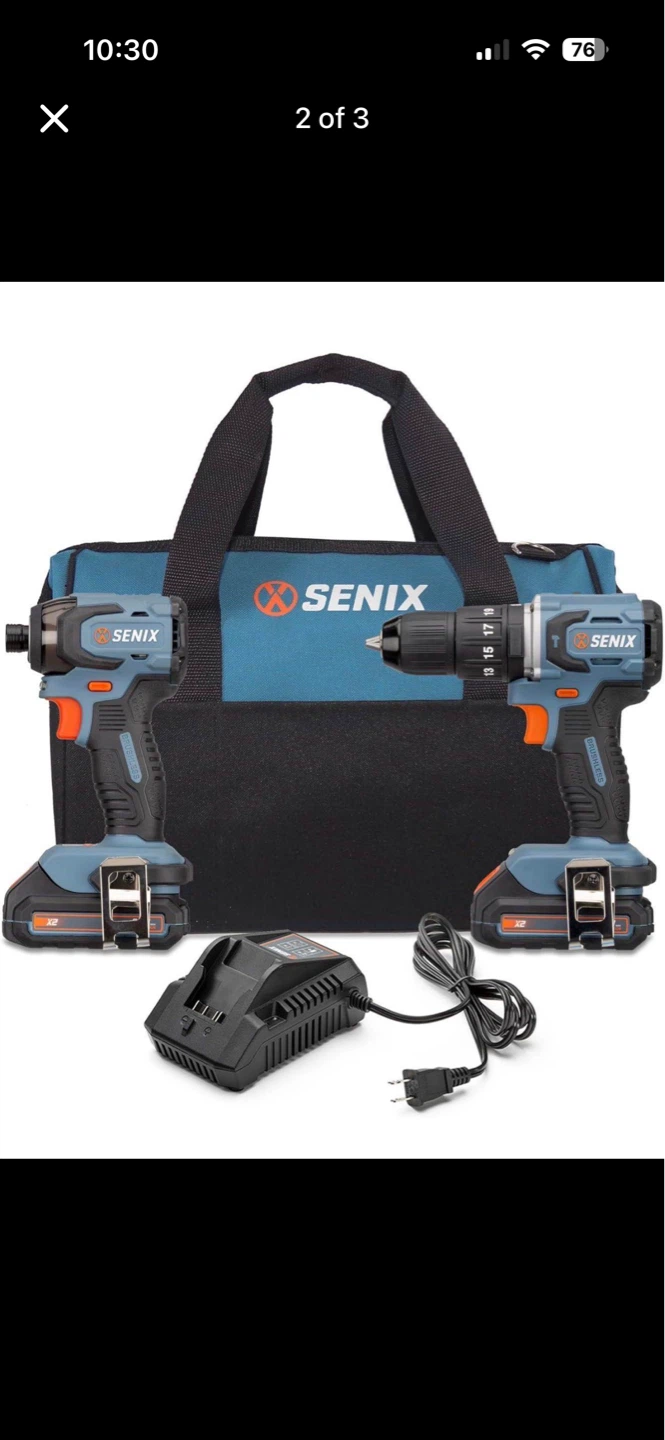 SENIX X2 20V Brushless Cordless Drill & Impact Driver Combo Kit - photo 2
