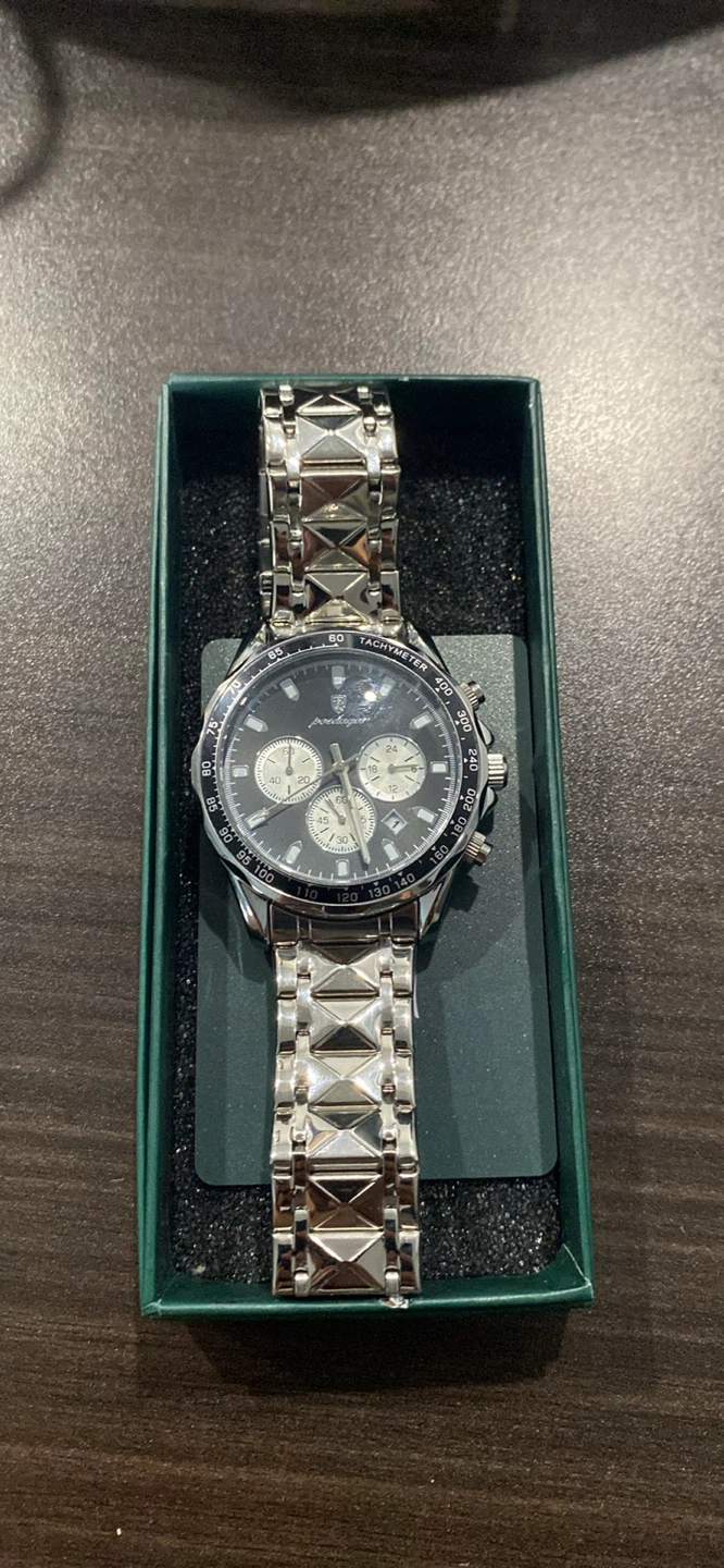 Lucky fours Poedagar Men's Chronograph Watch - Stainless Steel