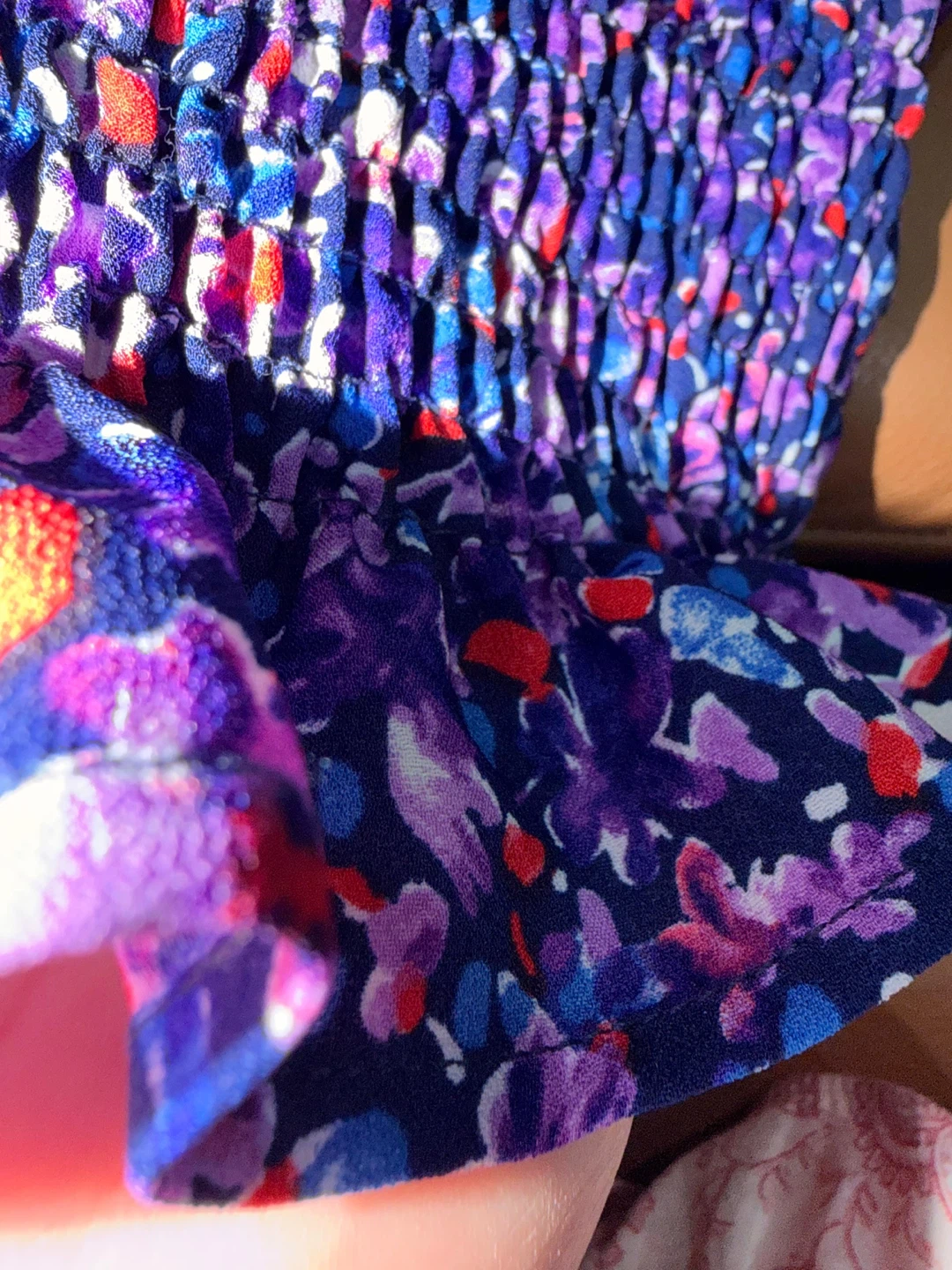 BCBGeneration Floral Smocked Crop Top - Size M - photo 2
