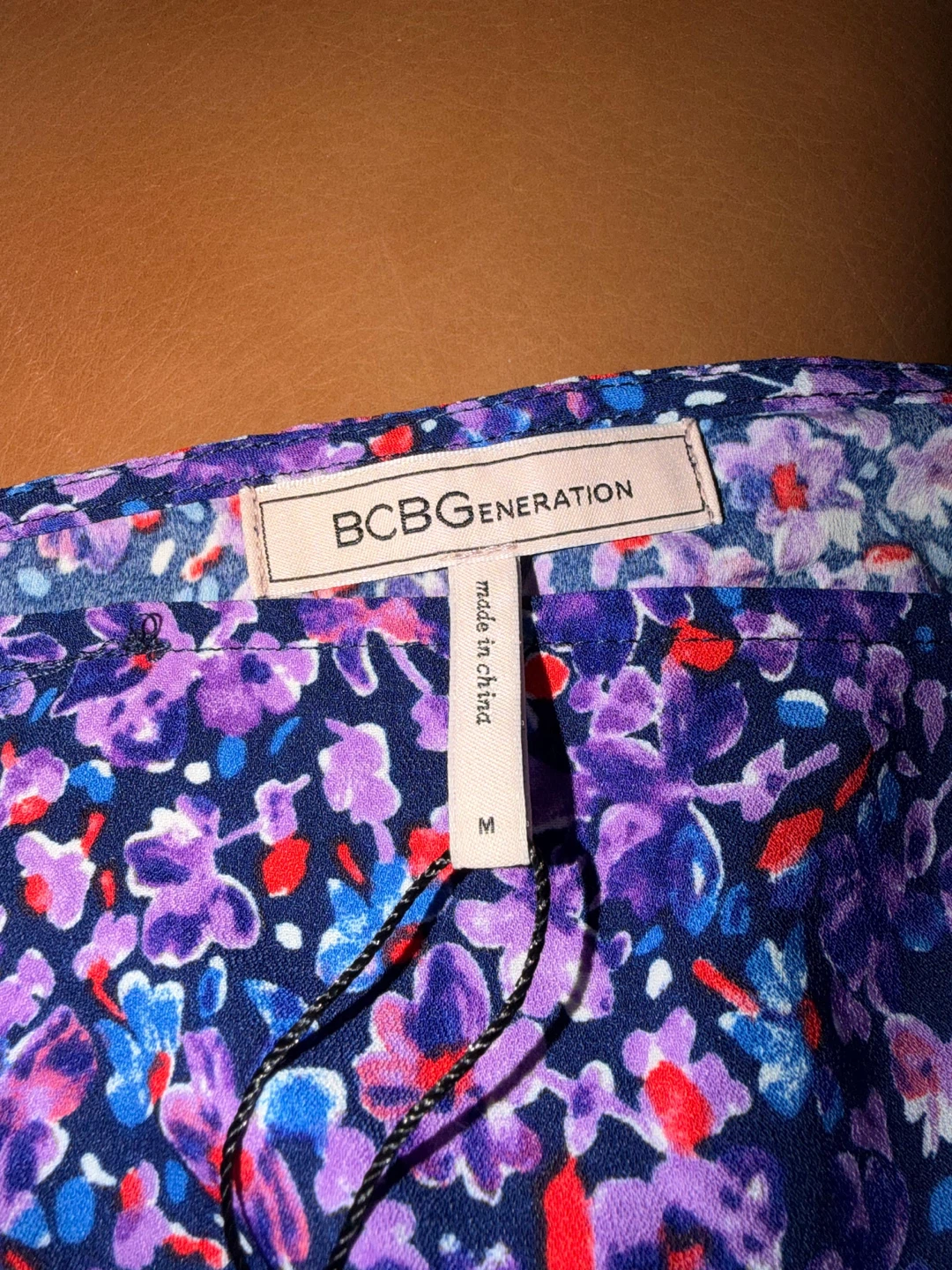 BCBGeneration Floral Smocked Crop Top - Size M - photo 4