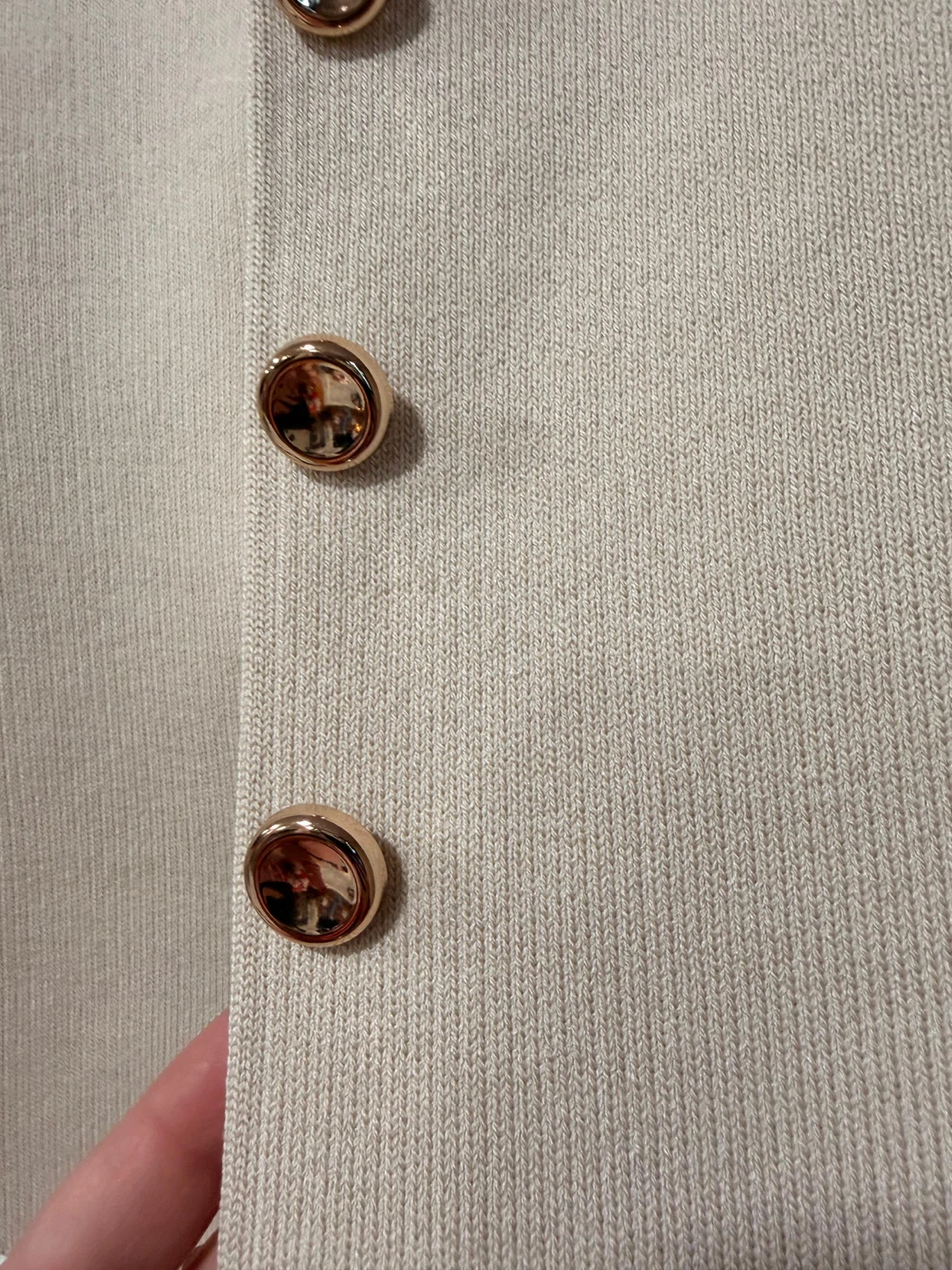 Cream Knit Vest with Gold Buttons - photo 2