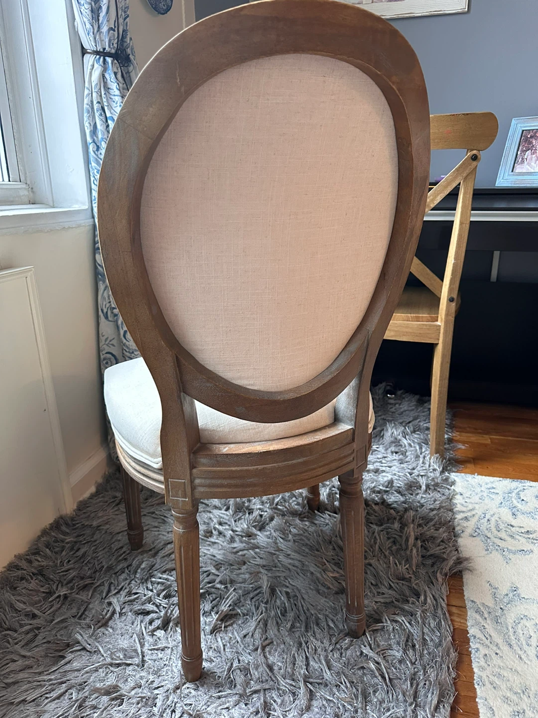 Oval Back Accent Chair - Linen Upholstery - photo 4
