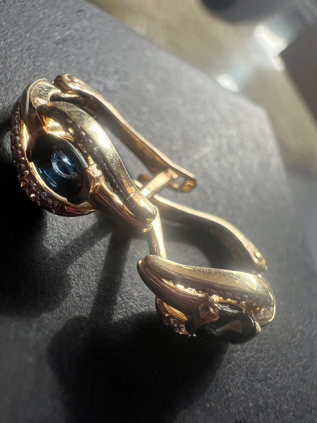 10K Gold Sapphire and Diamond Earrings - photo 4