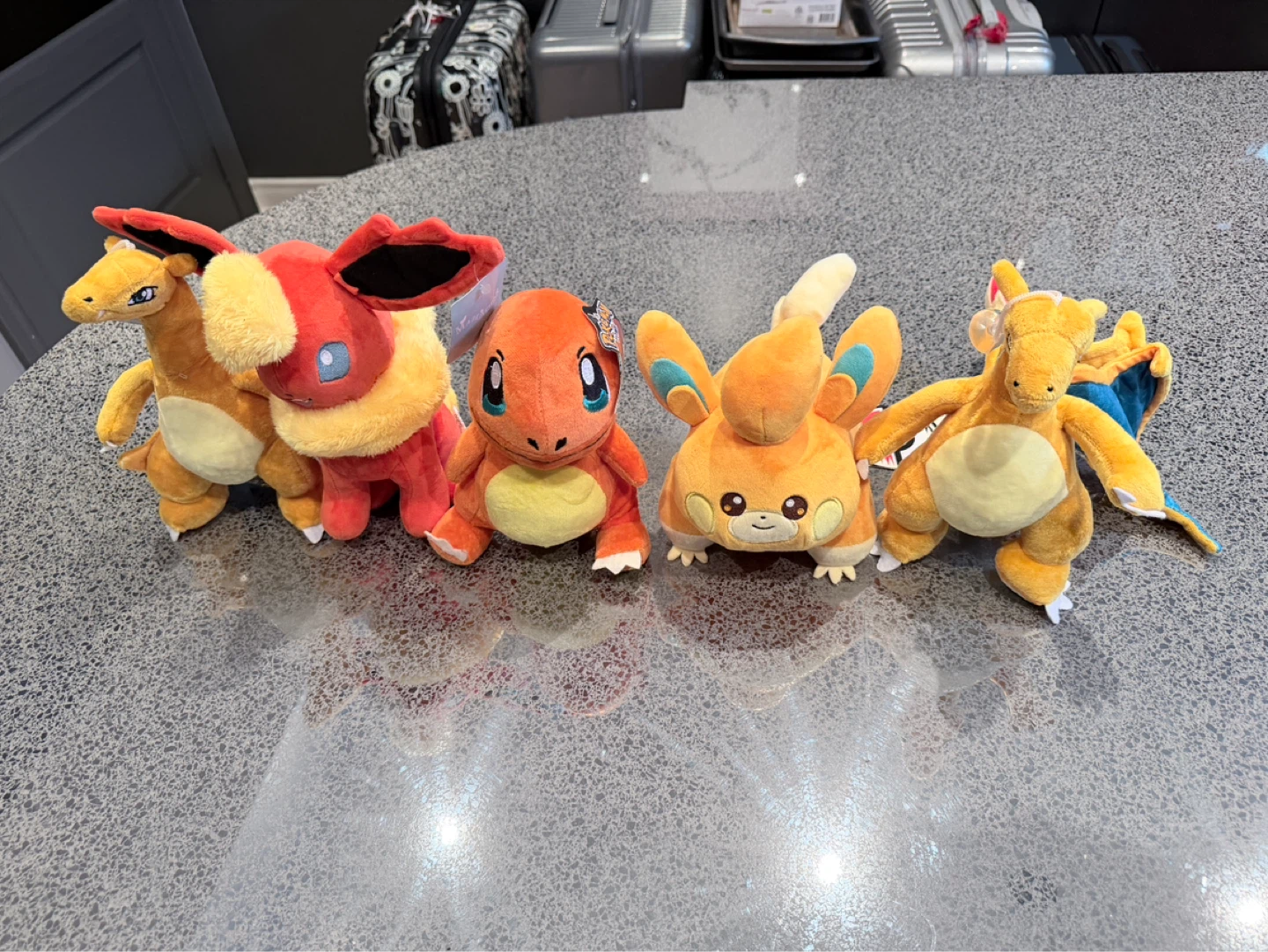 Pokemon Plush Toys Set - Charmander, Flareon, and Two Others