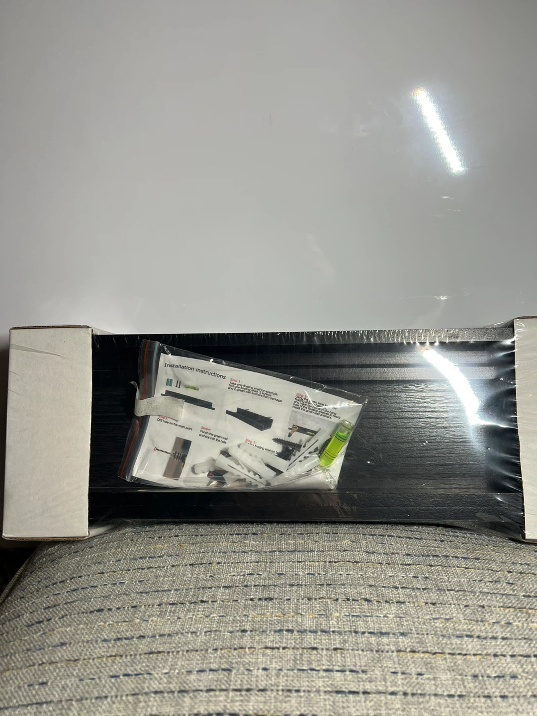Black Floating Shelf with Installation Hardware