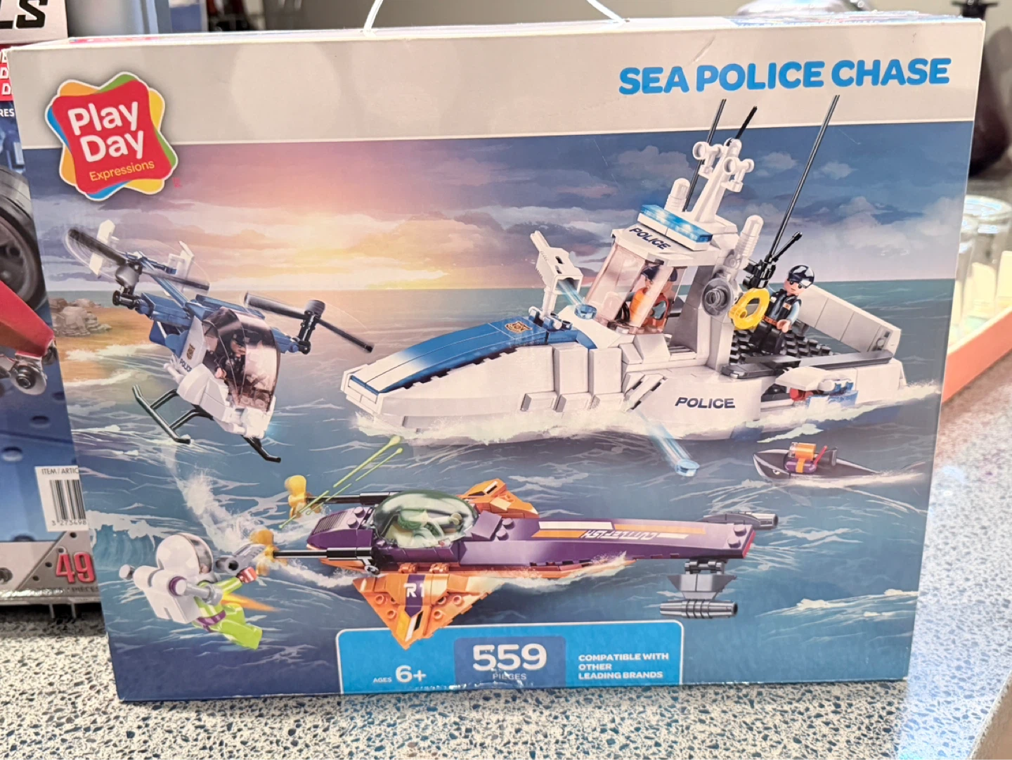 Play Day Expressions Sea Police Chase Building Set